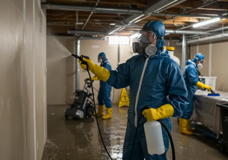 Basement Sanitization and Antimicrobial Treatment process in Plymouth, WI