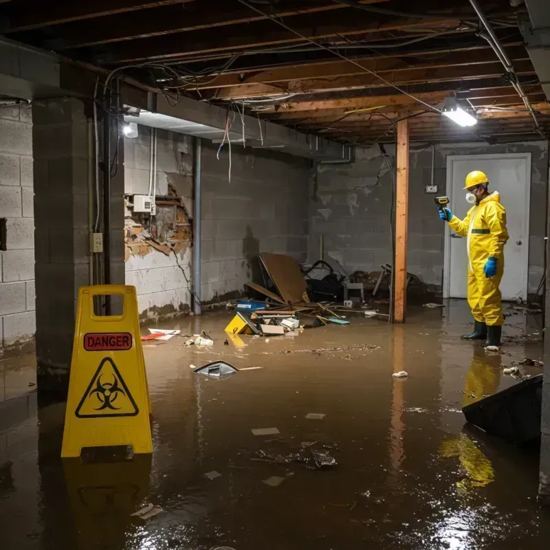 Flooded Basement Electrical Hazard in Plymouth, WI Property