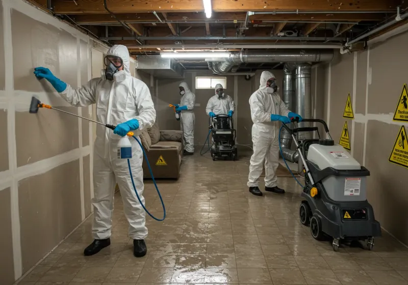 Basement Moisture Removal and Structural Drying process in Plymouth, WI